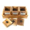 WILLART Handcrafted Teak Wood Antique Look Tea Coffee Sugar 3 Container Set in Wooden Tray Container with Lids (Dimension : 10.50 x 4 x 5 Inch)