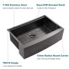 33&quot; L X 22&quot; W Farmhouse Kitchen Sink Matte Black Stainless Steel 33 in.Single Bowl Farmhouse Apron Workstation Kitchen Sink with Accessory K