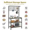 4-Tier Baker's Rack with S-Hooks for Microwave Kitchen, Gray