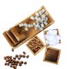 WILLART Handcrafted Teak Wood Antique Look Tea Coffee Sugar 3 Container Set in Wooden Tray Container with Lids (Dimension : 10.50 x 4 x 5 Inch)